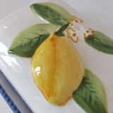 Beurrier en barbotine italienne citron peinte à la main
