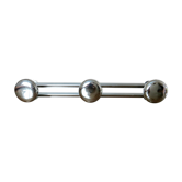 Wall coat rack 3 hooks chromed steel 1970