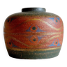 Gros vase terre cuite peinte vintage