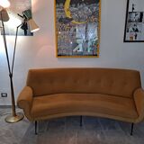 Midcentury italian large curved sofa, 1950s