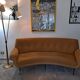 Midcentury italian large curved sofa, 1950s