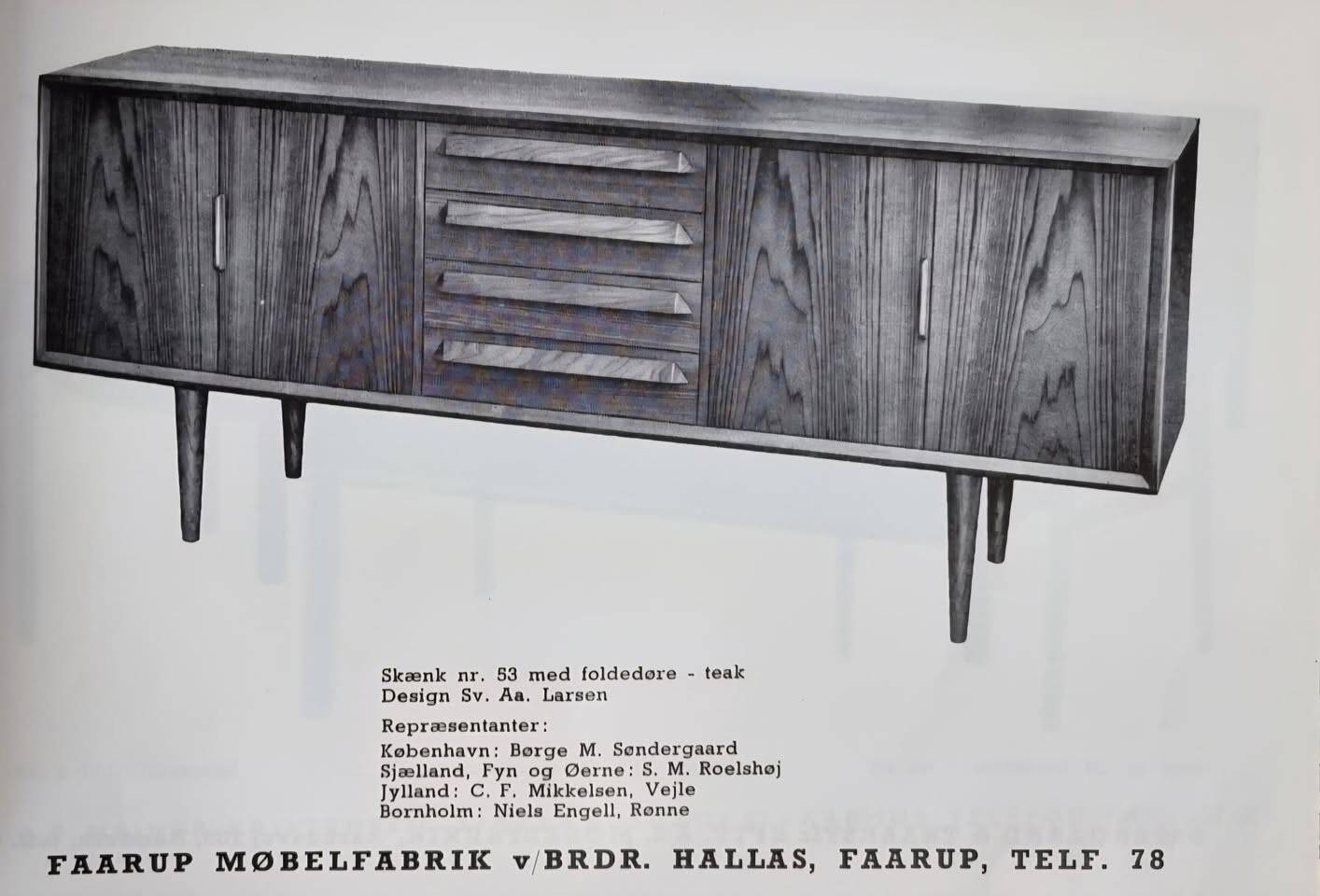 Rare sideboard in rosewood by Svend Aage Larsen for Faarup