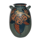 Vase ancien en terre cuite émaillée  art nouveau  « Paul Jacquet »
