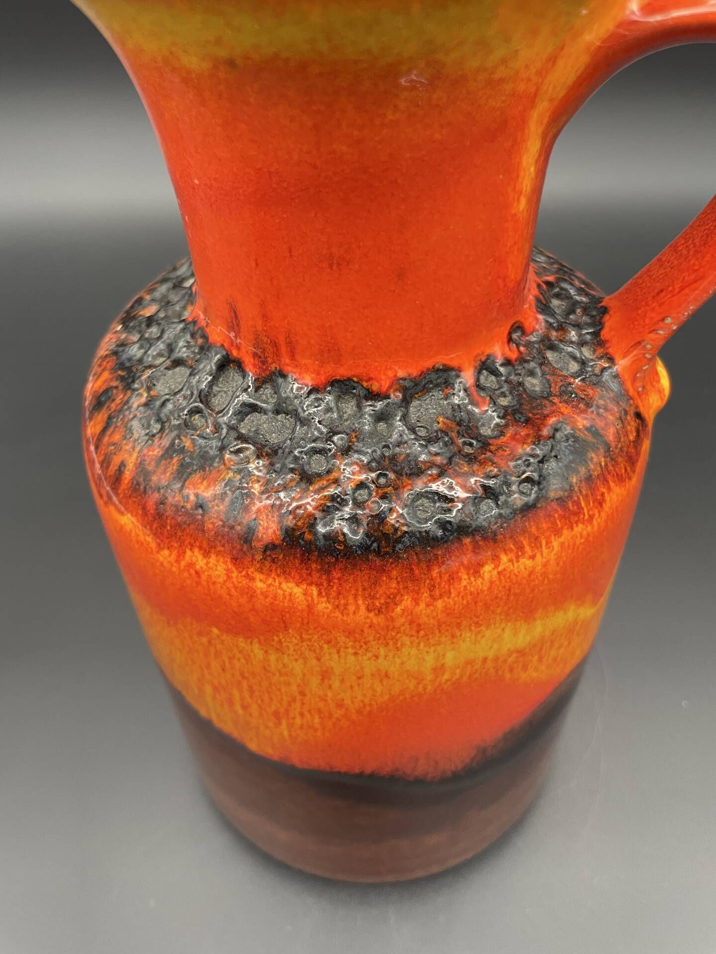 Vintage Jasba Fat Lava vase in orange and red – German ceramic from the year.