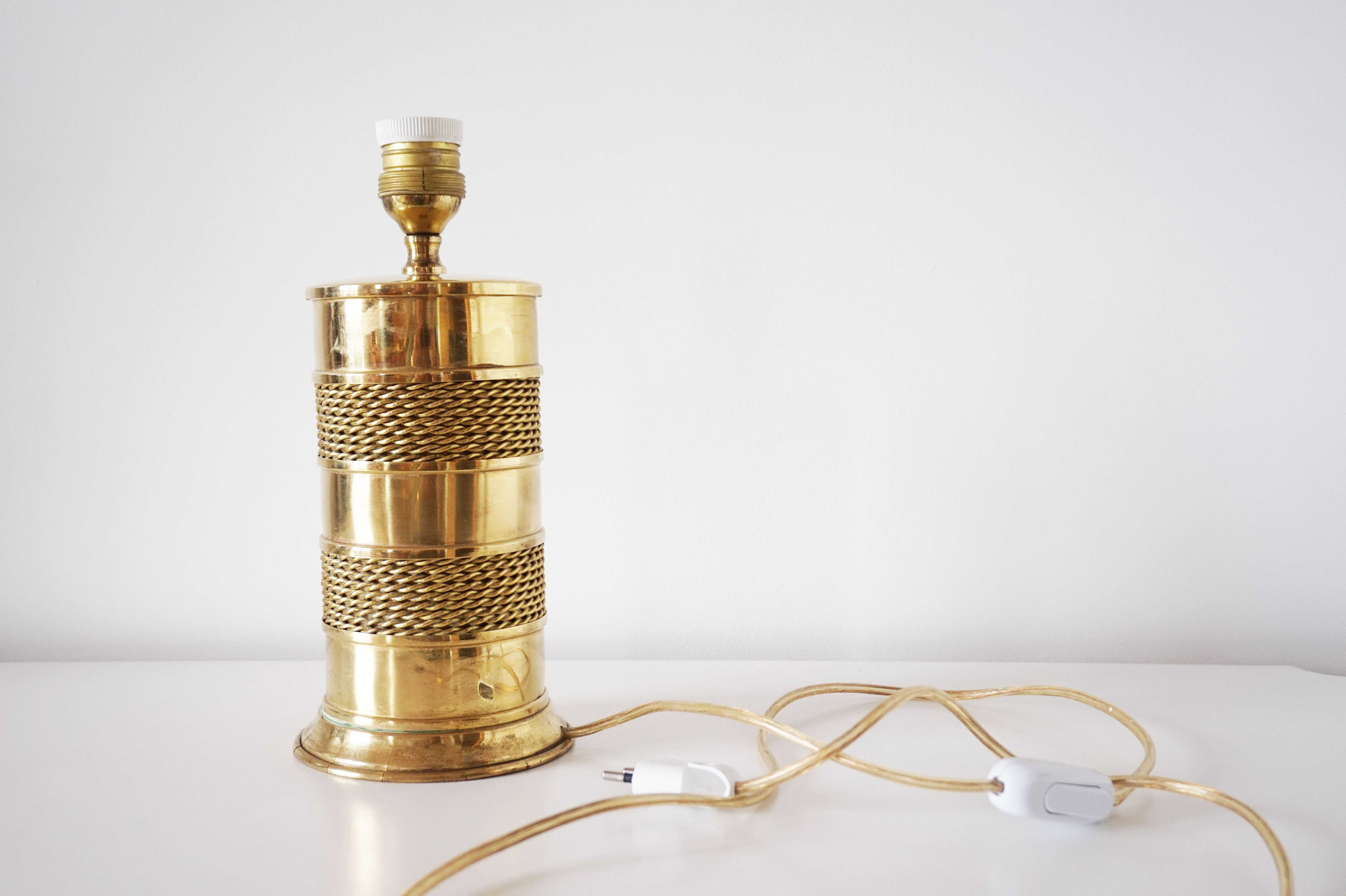 Vintage golden metal lamp foot