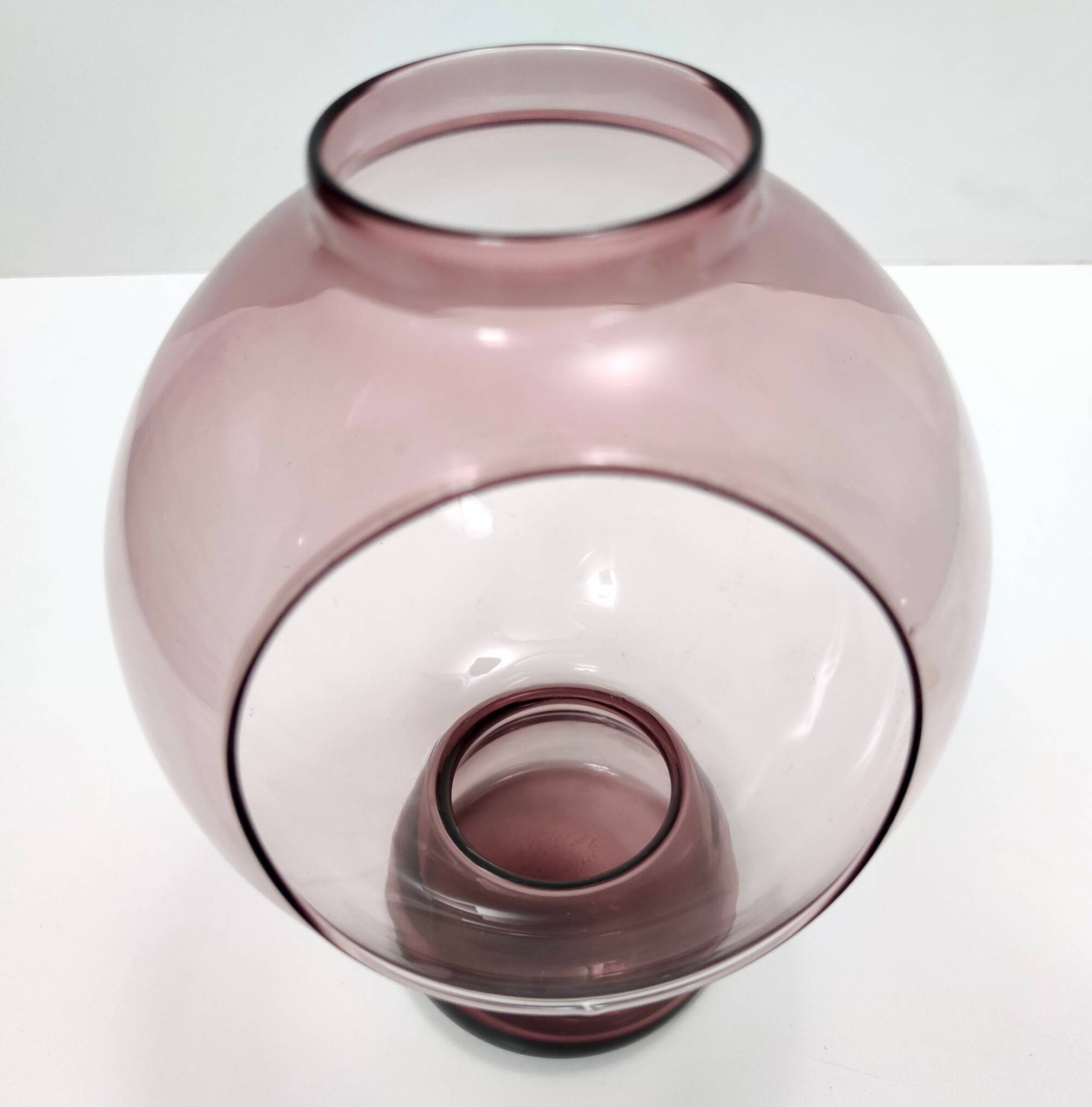 Old Rose Murano Glass Vase with a Hole, Italy