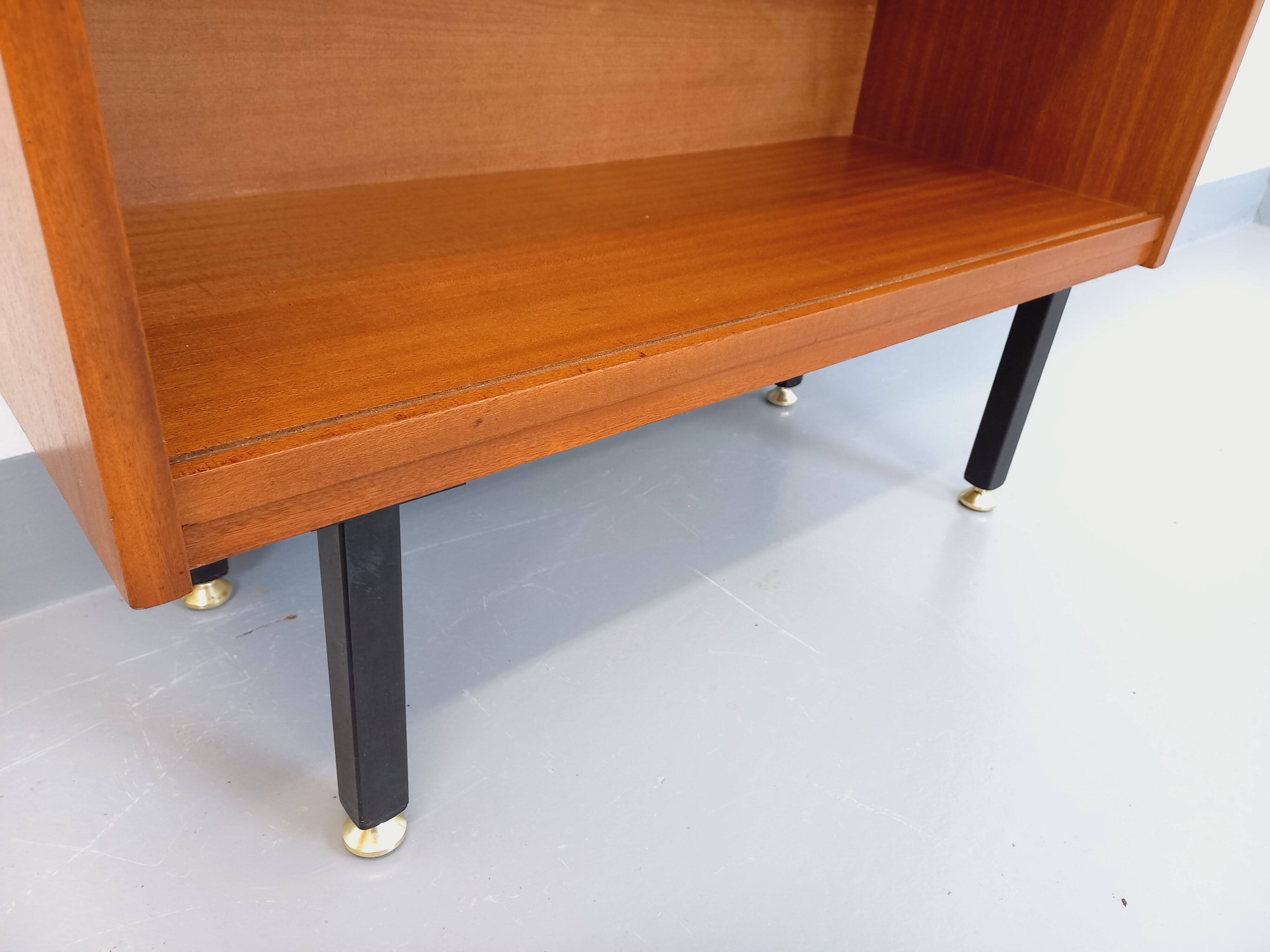 Vintage teak-style wooden bookcase from the 60s