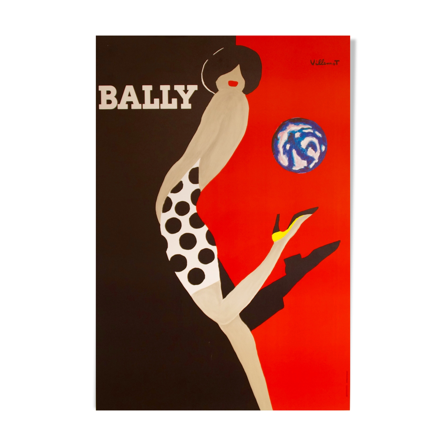 Vintage poster, Bally, woman with ball