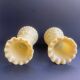 Pair of vintage Vierzon beige opaline vases