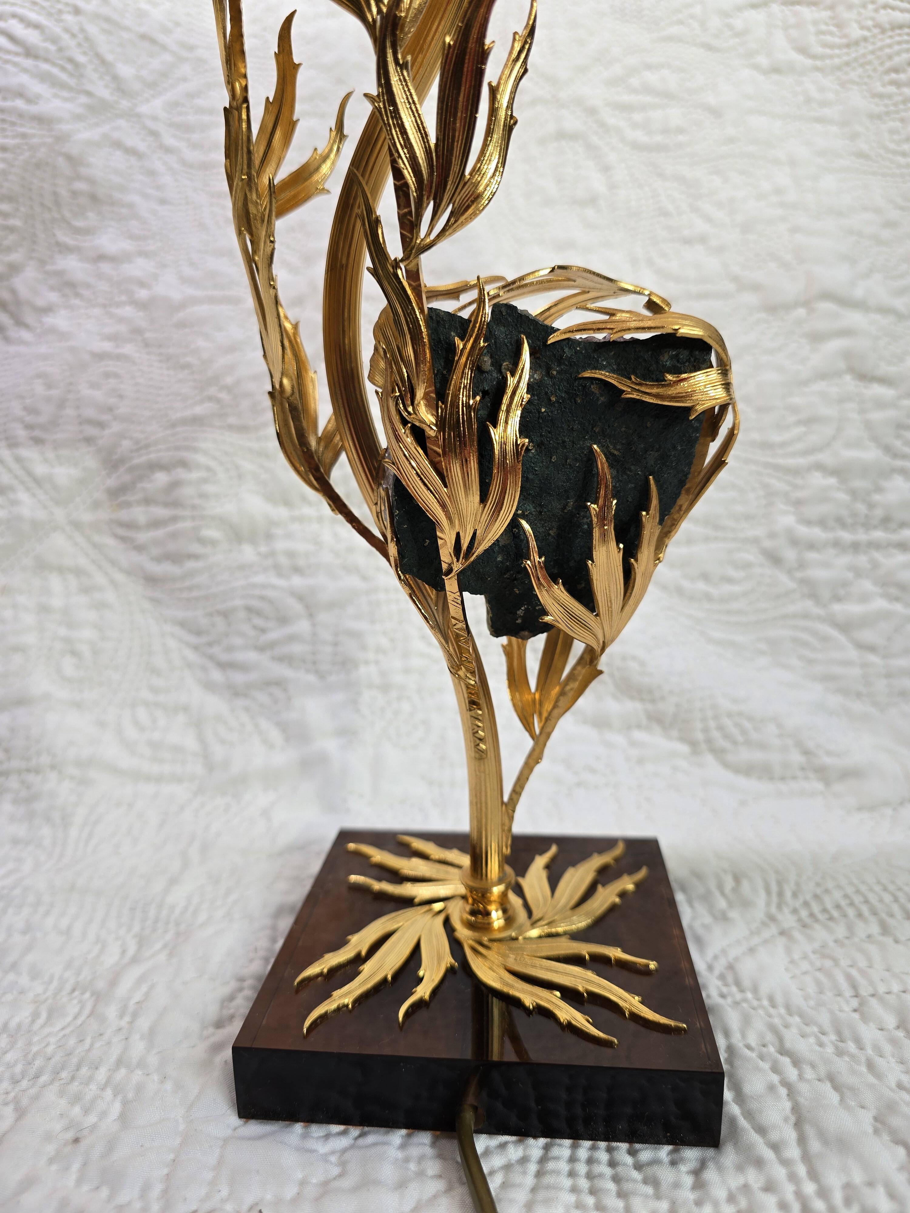 Lamp with amethyst inlay "Lucifer" by Willi Daro
