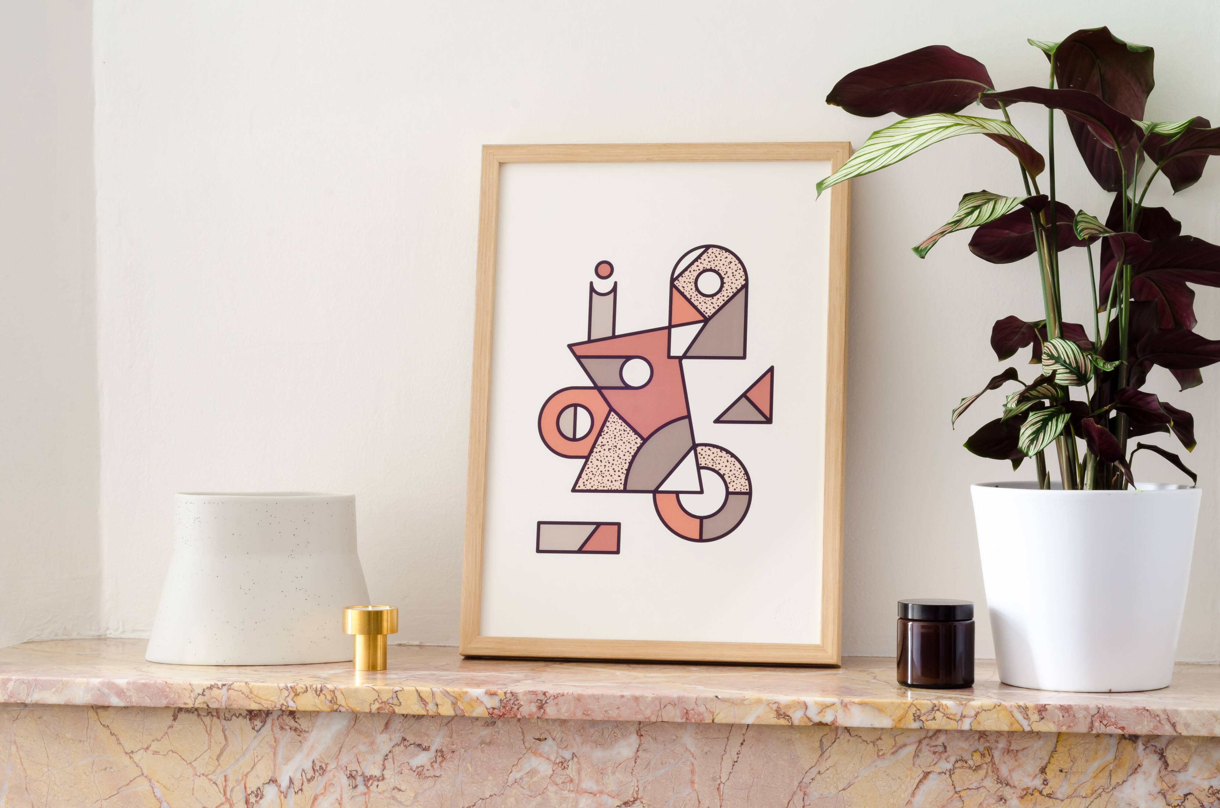 Illustration - Abstract geometric graphic colorful A3 poster numbered #004
