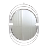 Postmodern Smoked Wall Mirror with a Triple Chrome-Plated Metal Frame, Italy