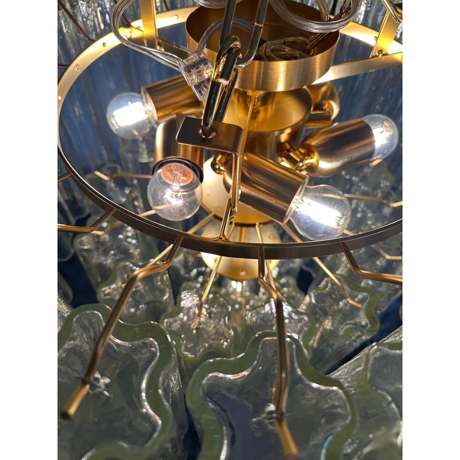 Italian Murano Glass Flush Mount with “Tronchi” Design