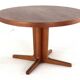 Danish round 1x extendable dining table 'Outrup' - teak