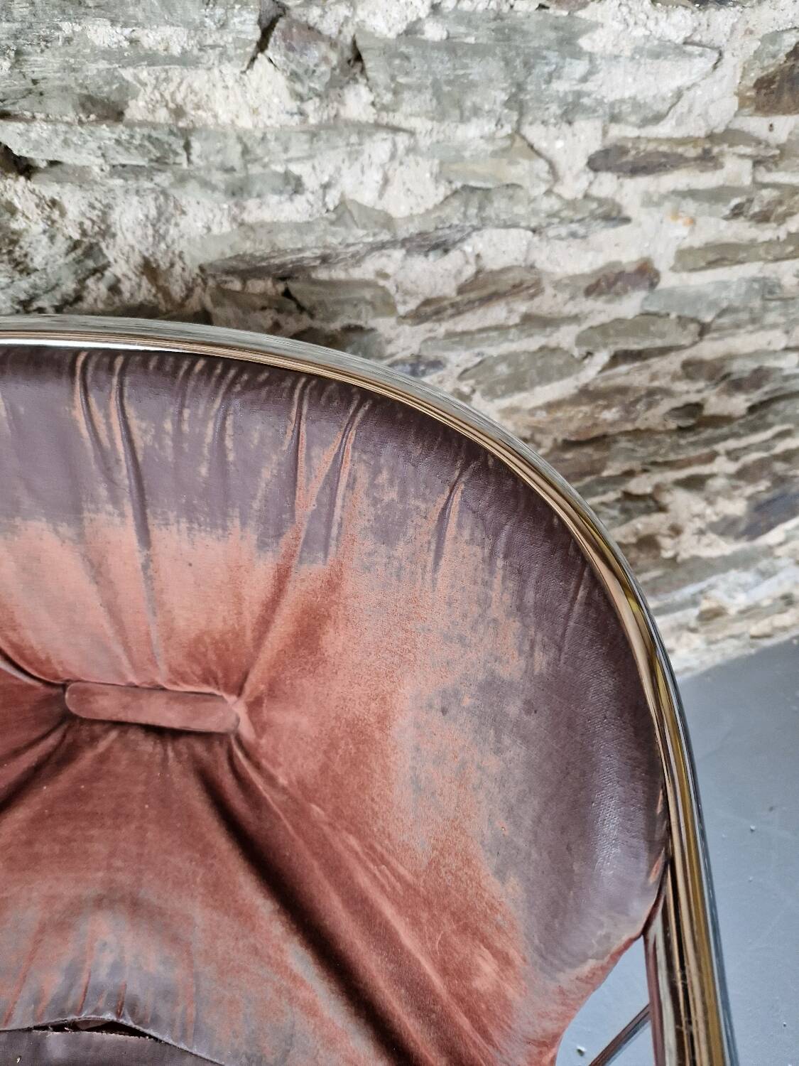 Lot de 4 Chaises à Bras, En Métal Chromé – 1970