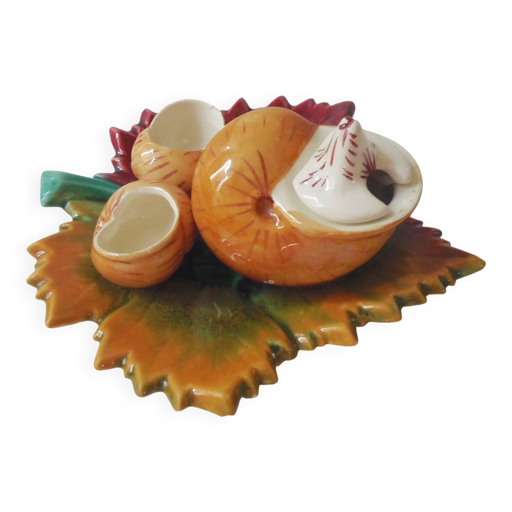 Set Sel / Poivre / Moutarde Barbotine Escargots Vintage