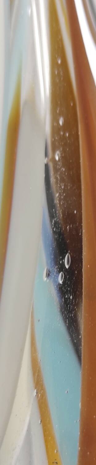 Large sculptural drop vase made of blown glass signed Mdina Glass Malta.
