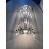 Contemporary Trasparent Triedro Murano Glass Wall Sconce