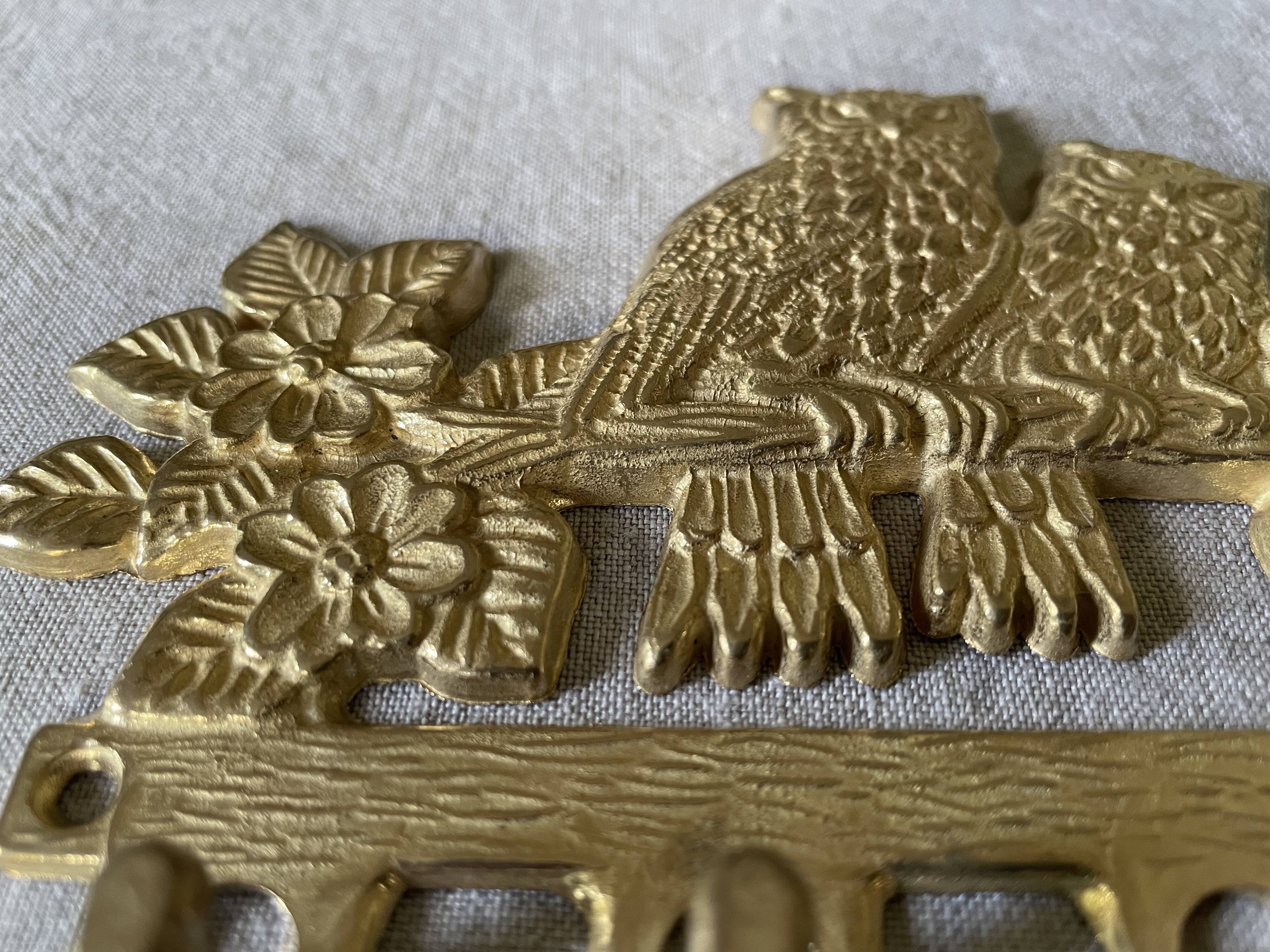 Golden brass owl hook