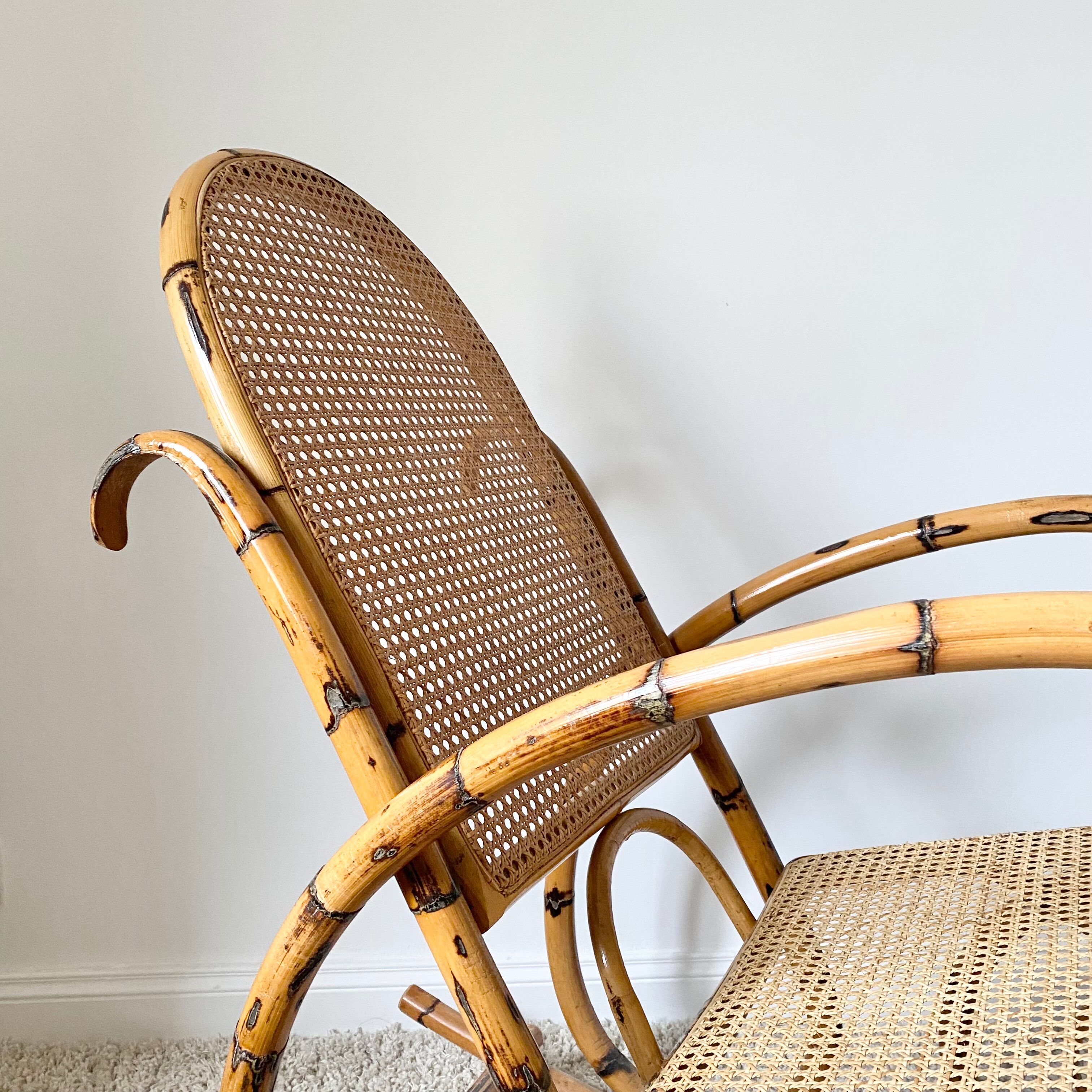 Vintage rattan rocking chair
