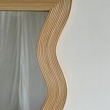 Zigzag rattan foot mirror H:182cm