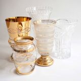 Vase verre et or années 1940