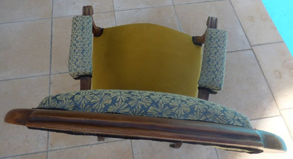 *Louis Philippe style Voltaire armchair in quality wood weathered by time - the backrest and l