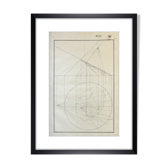 Dessin ancien - étude de perspective - Ecole Royale Polytechnique 1824