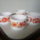 Arcopal cups flower patterns 70s
