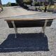 Antique garden bench made of cast iron and oak slats
