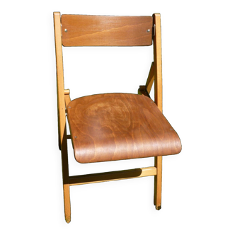 Petite chaise pliante bois bicolor vintage