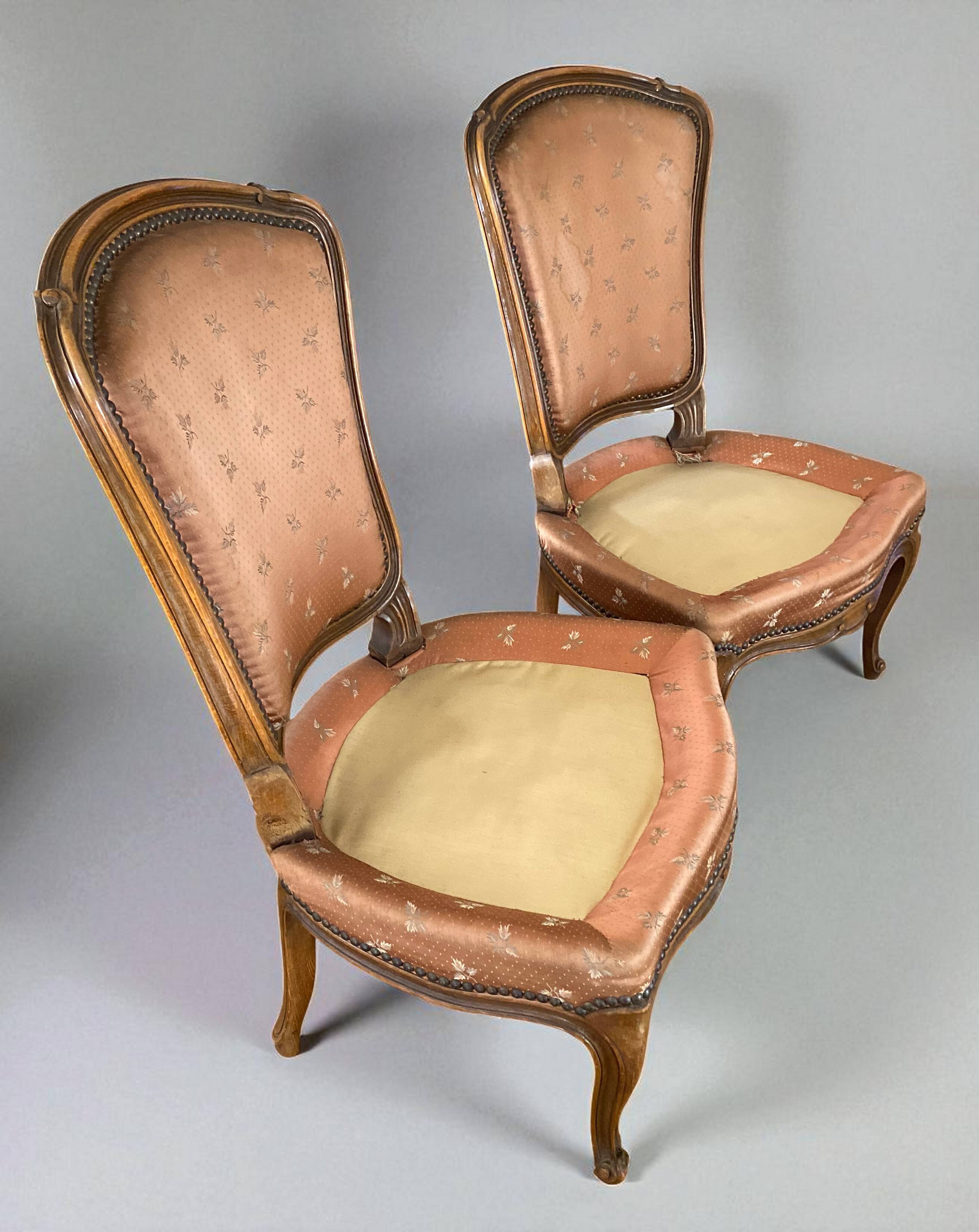A pair of children's chairs in Louis XV style.