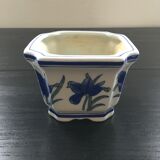 Blue iris flowerpot