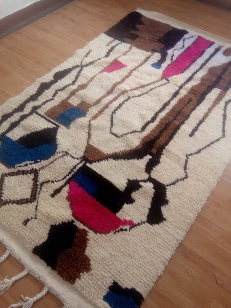 Berber design rug - brown touch - handmade Moroccan rug - 247x152 cm