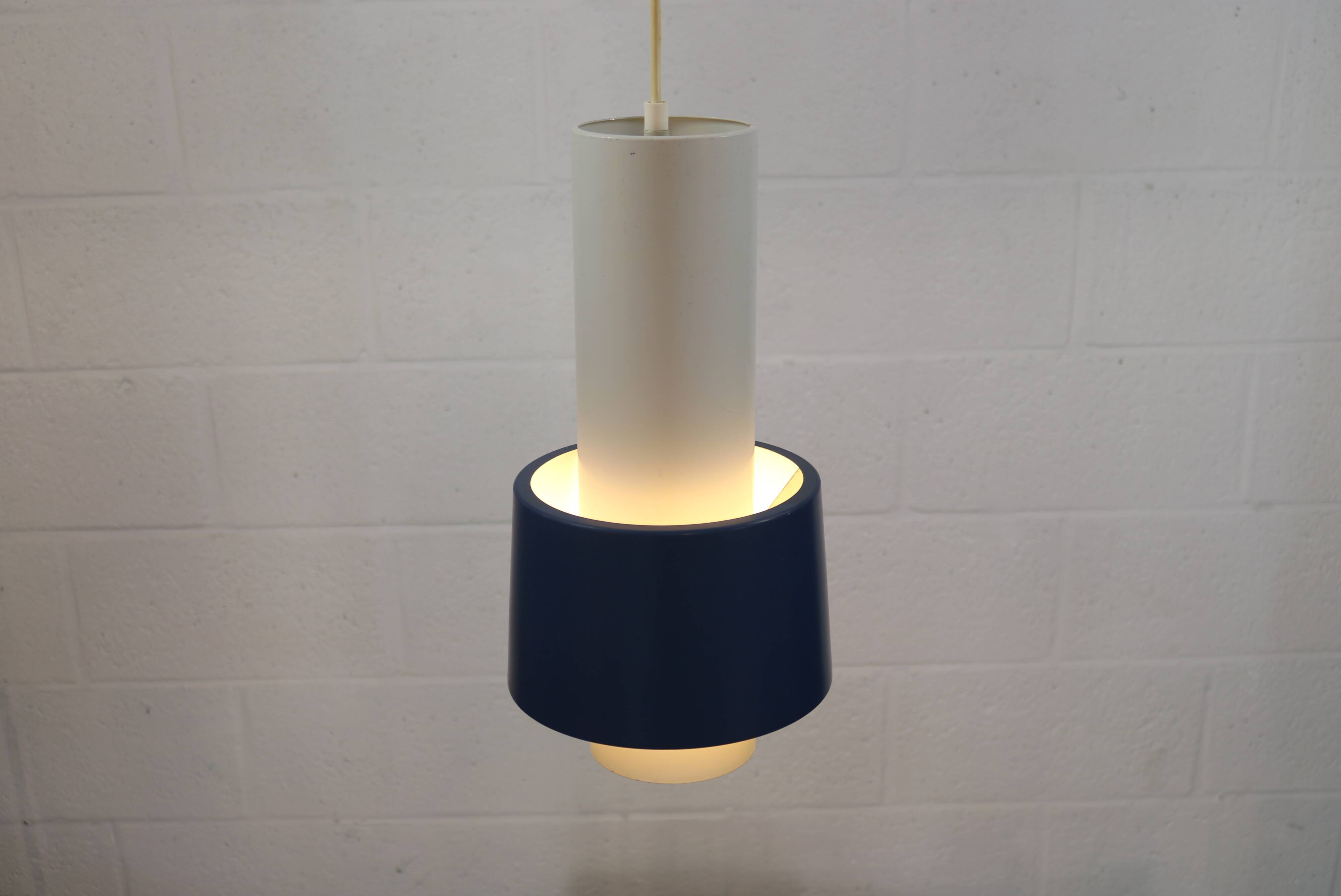 Old Danish design lamp in white/gray and blue colours - Denmark 60's