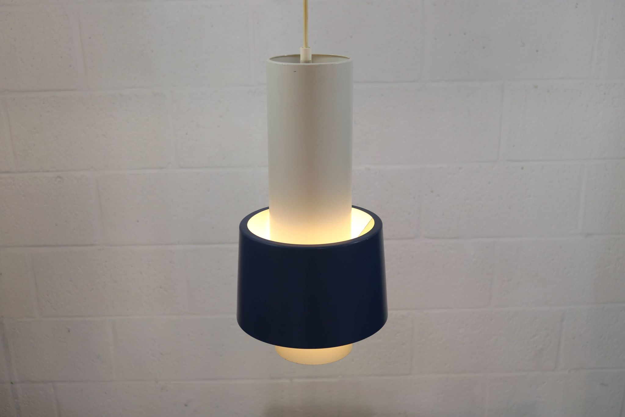 Old Danish design lamp in white/gray and blue colours - Denmark 60's