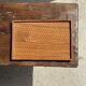 Rectangular solid teak plateau with carved edges 27x18.
