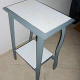 Table d’appoint bleue-grise à 2 plateaux