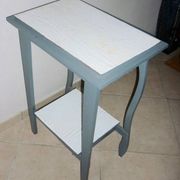Blue-gray 2-top side table