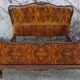 Rounded Walnut Burl Double Bed, 1950s