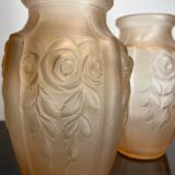 Art Deco pressed molded glass vases (X2)