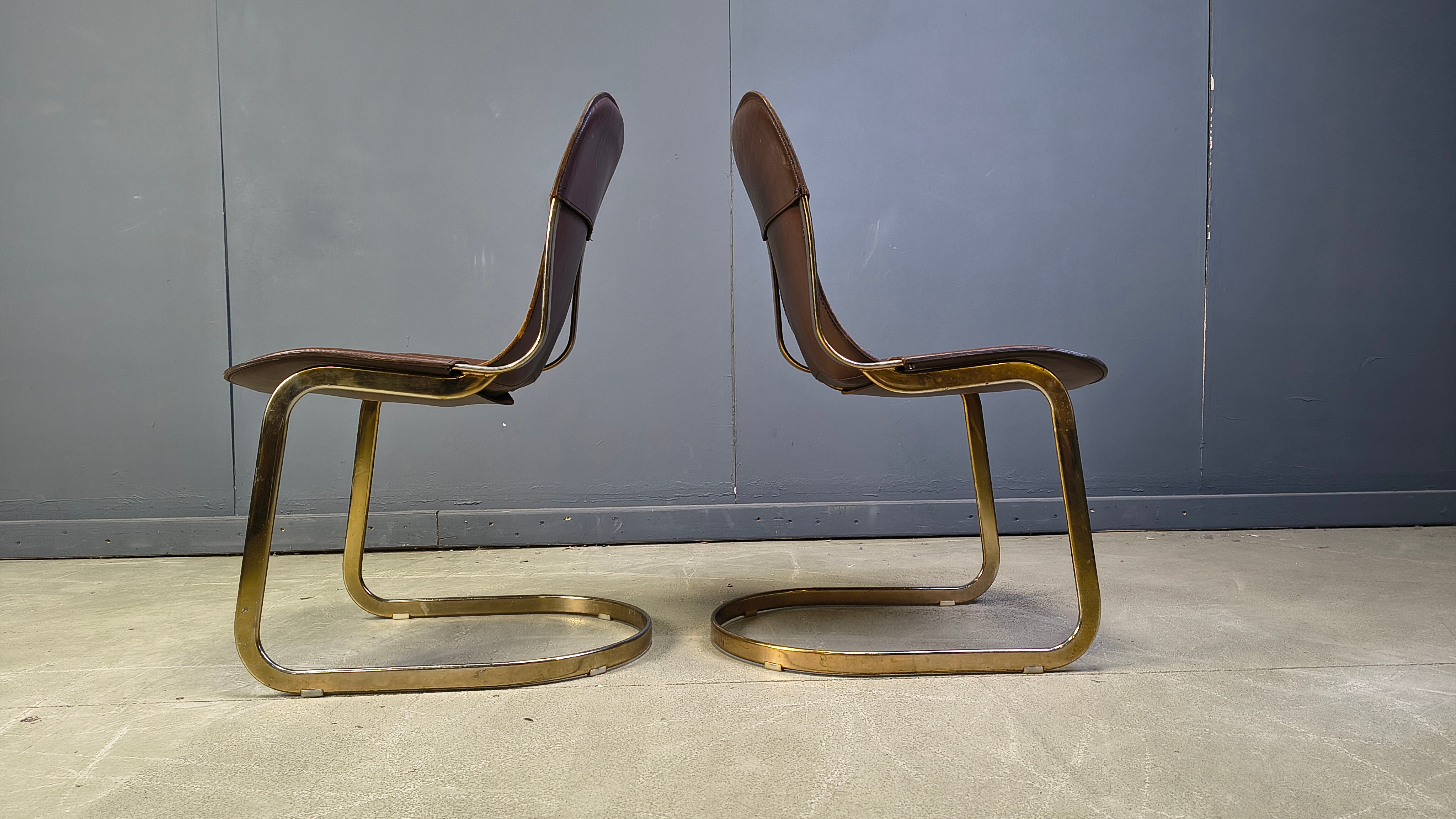 Vintage dining chairs by Willy Rizzo for Cidue - set of 4 - 1970s