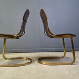 Vintage dining chairs by Willy Rizzo for Cidue - set of 4 - 1970s