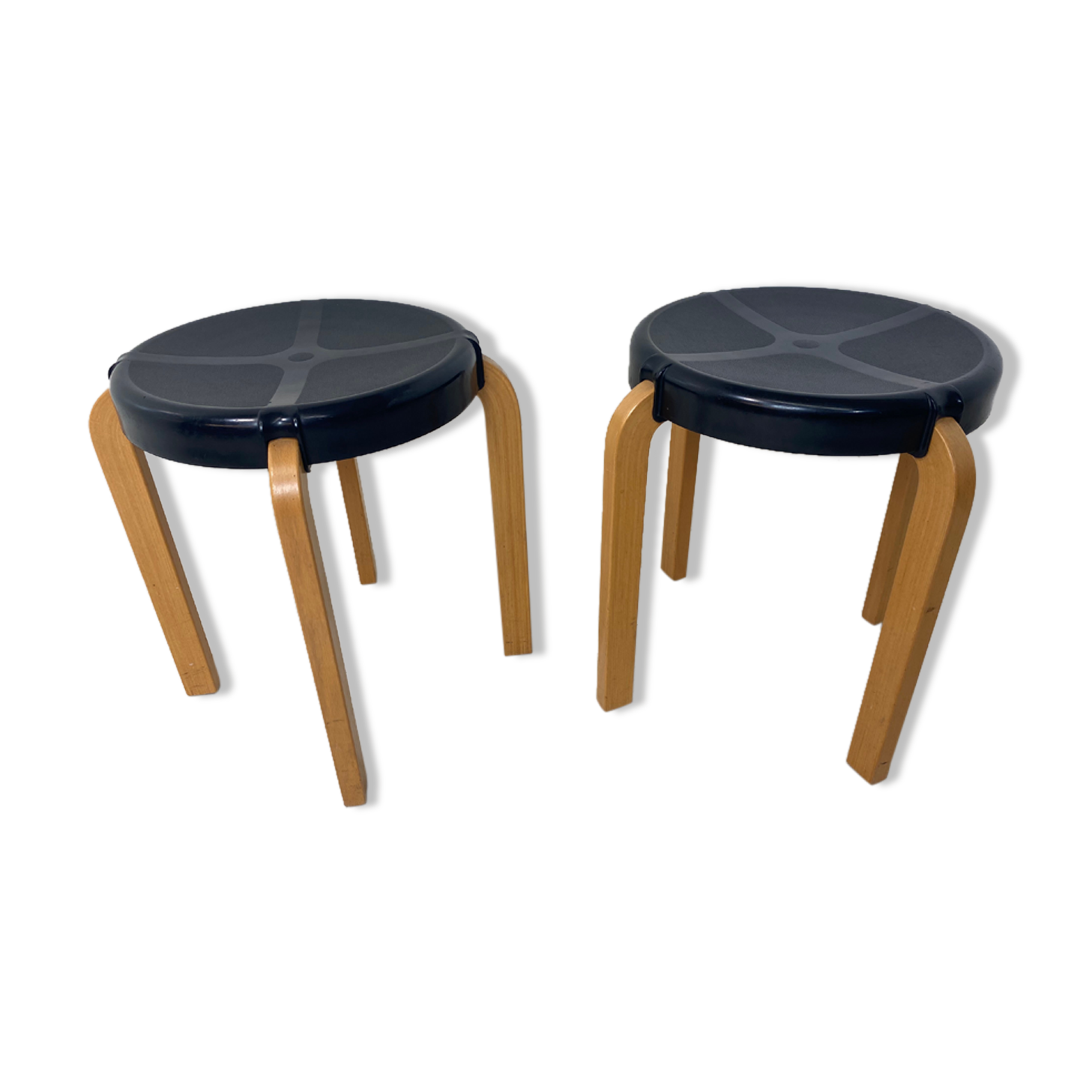 Tabourets vintage de style scandinave de Kembo, années 1970, Ensemble de 2