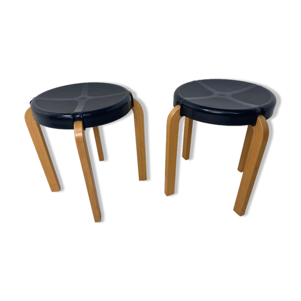 Tabourets vintage de style scandinave de Kembo, années 1970, Ensemble de 2 — Beyit