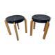 Tabourets vintage de style scandinave de Kembo, années 1970, Ensemble de 2
