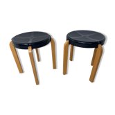 Tabourets vintage de style scandinave de Kembo, années 1970, Ensemble de 2