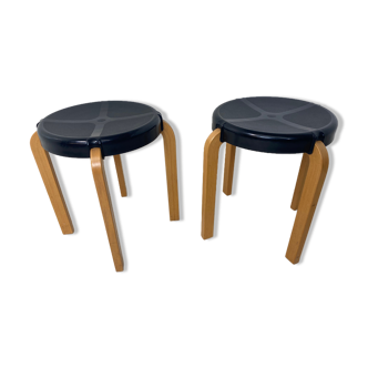 Vintage Scandinavian Style Stools from Kembo, 1970s, Set of 2