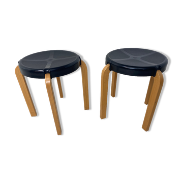 Tabourets vintage de style scandinave de Kembo, années 1970, Ensemble de 2