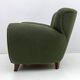 Paire de fauteuils Art Déco en tissu bouclé vert attribués à Guglielmo Ulrich, années 1940